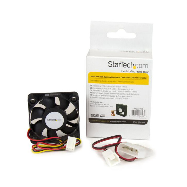 StarTech.com FAN5X1TX3 système de refroidissement d’ordinateur Boitier PC Ventilateur 5 cm Noir