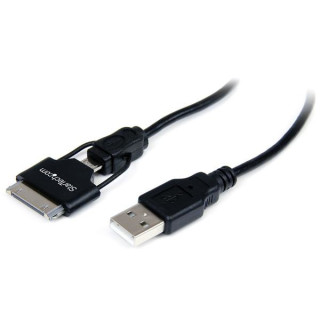 StarTech.com Câble connecteur Apple Dock 30 broches ou Micro USB vers USB de 60 cm pour iPad, iPhone, iPod - Blanc